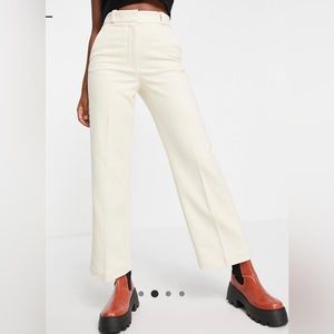 & Other Stories tailored high waisted pants in off white size 4
